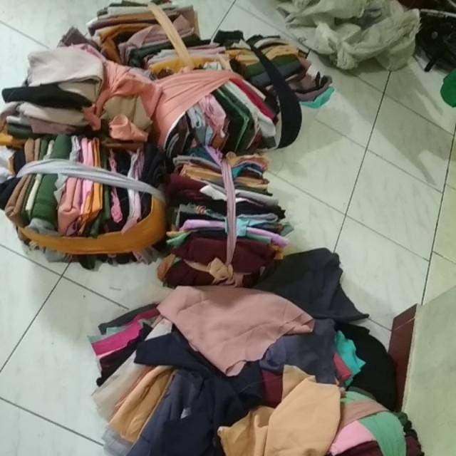 kain diamond kiloan sisa pembuatan kerudung