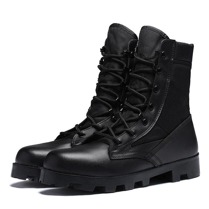 ZimZam Sepatu PDL Tni Au Boots Zero Karet Safety Kulit Asli Magetan