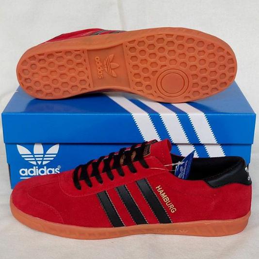 SEPATU ADIDAS HAMBURG ADIDAS CASUAL ADIDAS FOR SUPPORTER RED BLACK