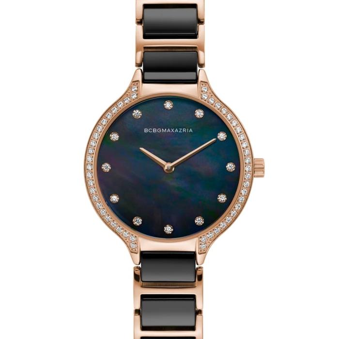 BCBGMAXAZRIA BG50678007 BLACK PEARL DIAL BLACK CERAMIC LADIES WATCH