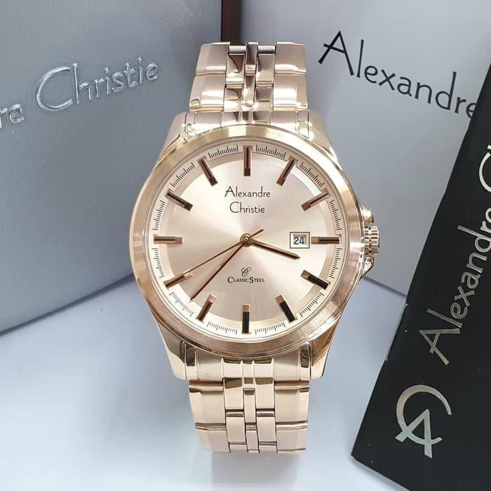 Jam Tangan Pria Alexandre Christie AC 8402 Original - Rosegold
