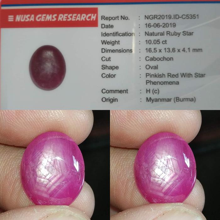 RUBY STAR BIRMA NATURAL PERMATA RED BURMA