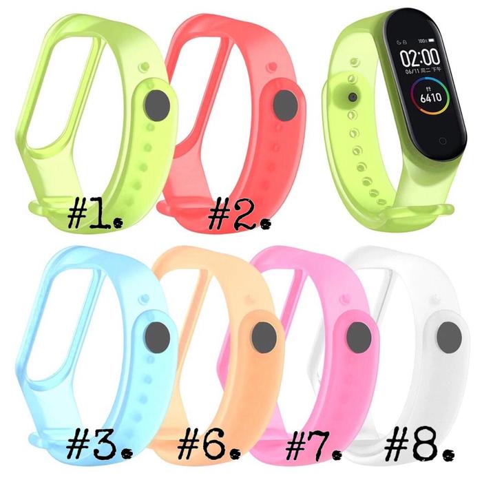 STRAP TRANSPARAN XIAOMI MI BAND 4 MIBAND SOFT JELLY SILICONE BENING
