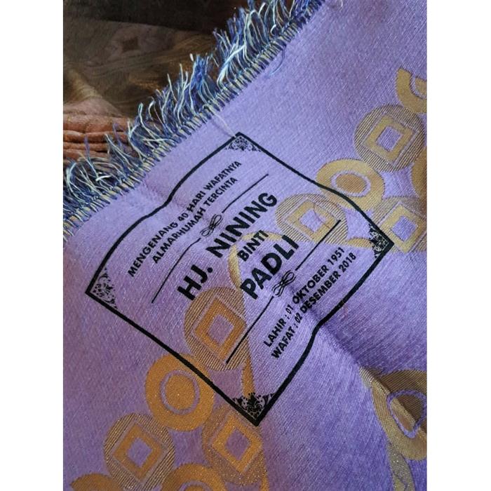 SAJADAH PASTEL SABLON NAMA MURAH SOUVENIR TAHLIL TAHLILAN
