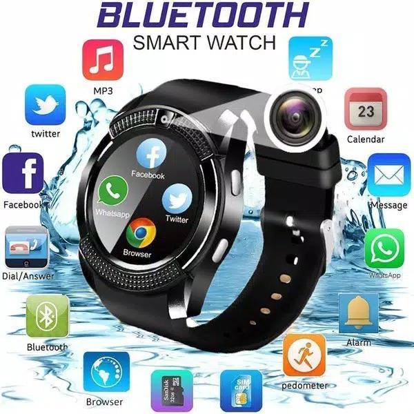 JAM PINTAR SMARTWATCH V8 KAMERA DEPAN