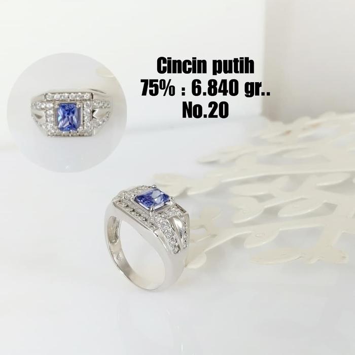 Cincin Pria Emas / Mas Putih 75% Berat 6.840 Gram No.20..