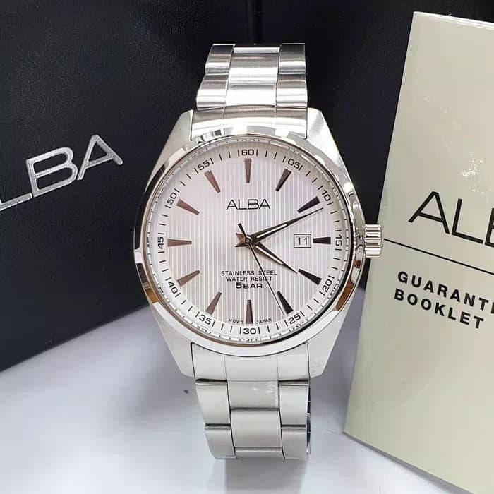 ALBA Analog Jam Tangan Pria Rantai Silver AG8389X1 Original Bergaransi