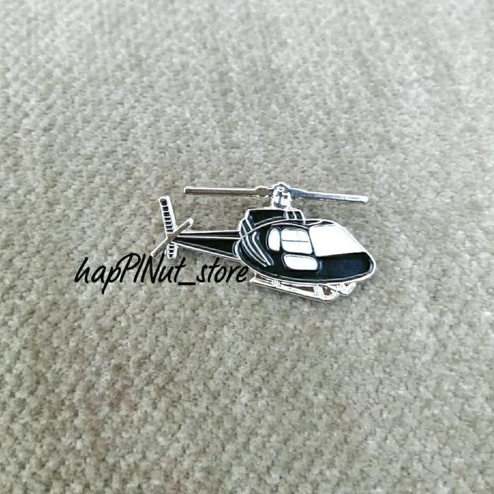 black helicopter enamel pin