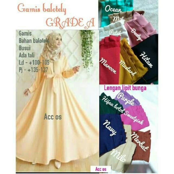 UNIK DAN MURAH - GRADE A GAMIS POLOS WOLFIS LENGAN PLIPIT BUNGA
