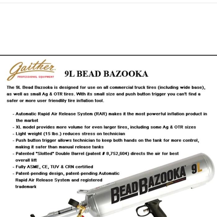 Tyre Bead Seater booster bazooka bead bazooka