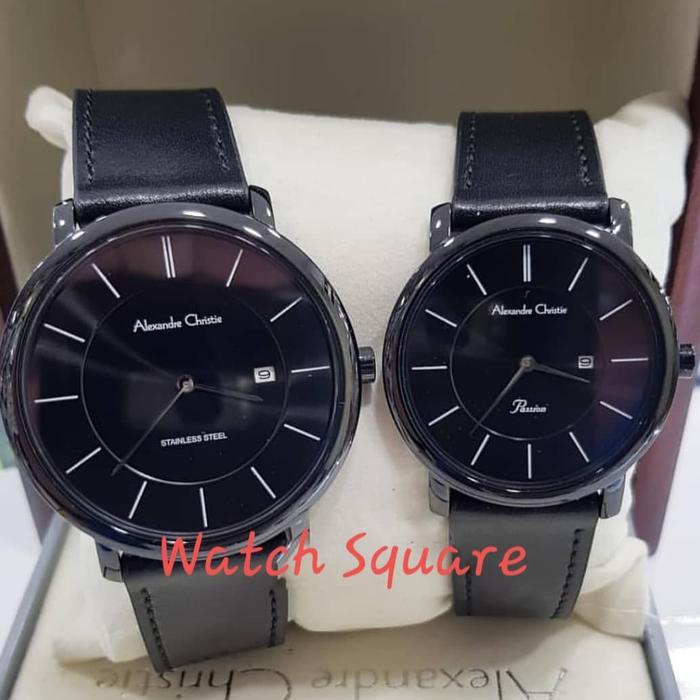 Jam Tangan Alexandre Christie Couple Original AC8589 Black