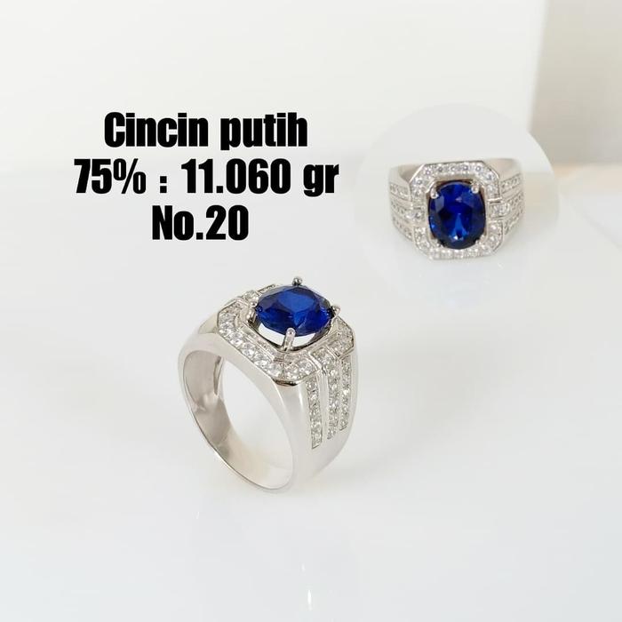 Cincin Pria Emas / Mas Putih 75% Berat 11.060 Gram No.20