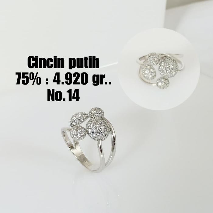 Cincin Emas / Mas Putih 75% Berat 4.920 Gram No.14..