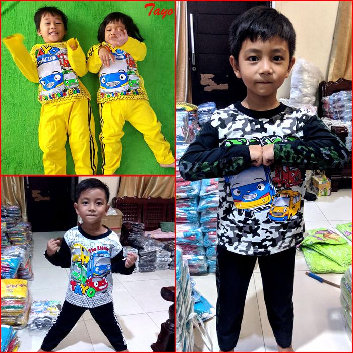 Baju Tidur TAYO Little Bus Setelan Piyama Anak Laki Perempuan MARUNO