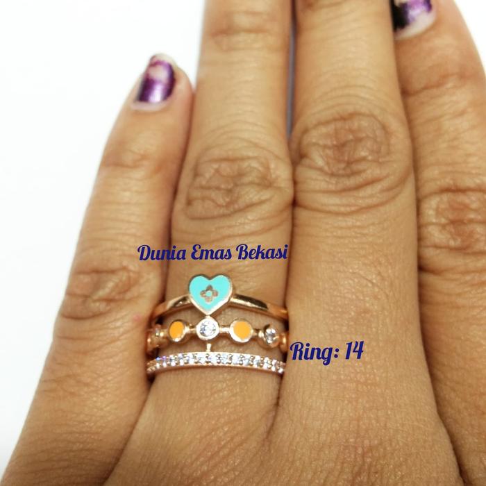 Cincin Enamel 1/2 sircon,berat 2.74 gram emas 700