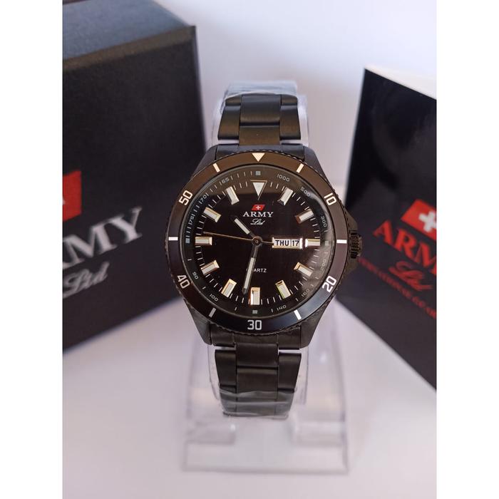JAM TANGAN ARMY LTD HC-7729 WANITA FULL BLACK ORIGINAL
