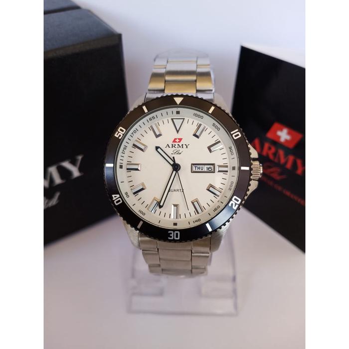 JAM TANGAN ARMY LTD HC-7728 PRIA SILVER WHITE ORIGINAL