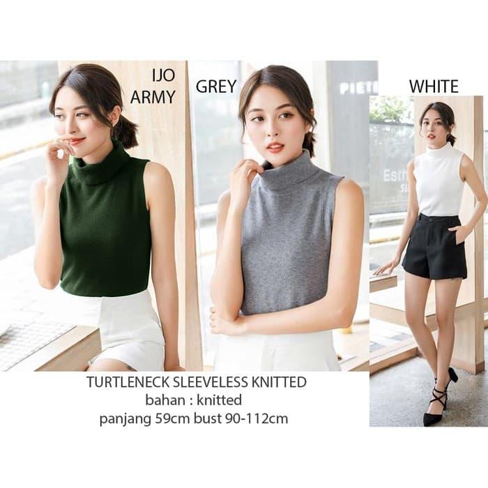 Turtleneck Sleeveless Knitted