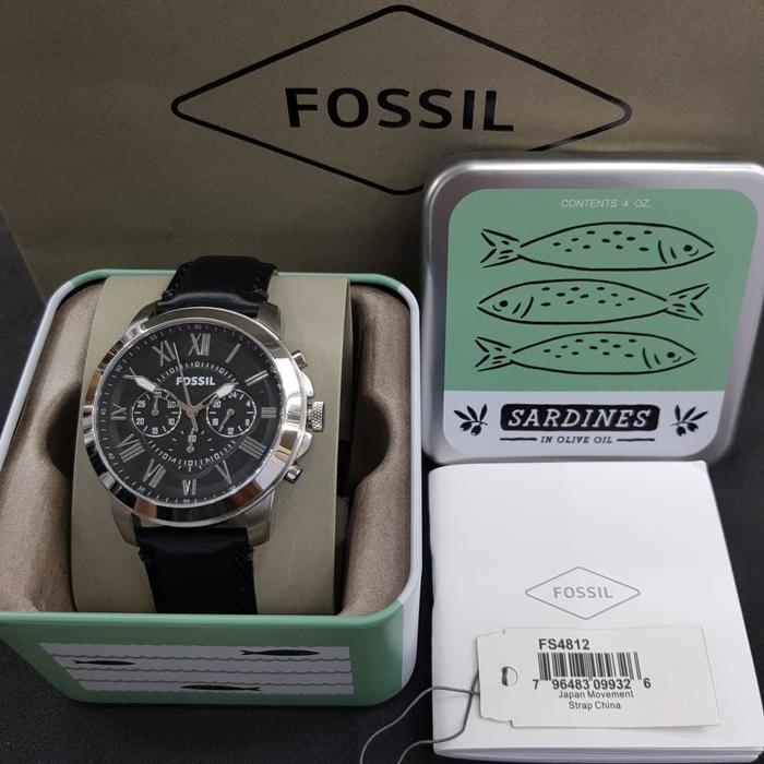 Jam Pria Fossil FS 4812 & FS4812 LEATHER 45MM ORI BM Fullset Tinbox