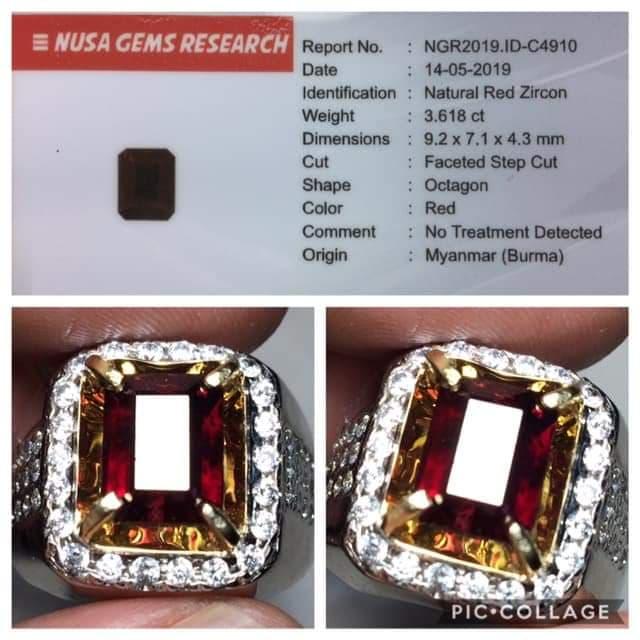 RARE. UNHEATED RED ZIRCON BIRMA BATU PERMATA LIKE RUBY BURMA NATURAL