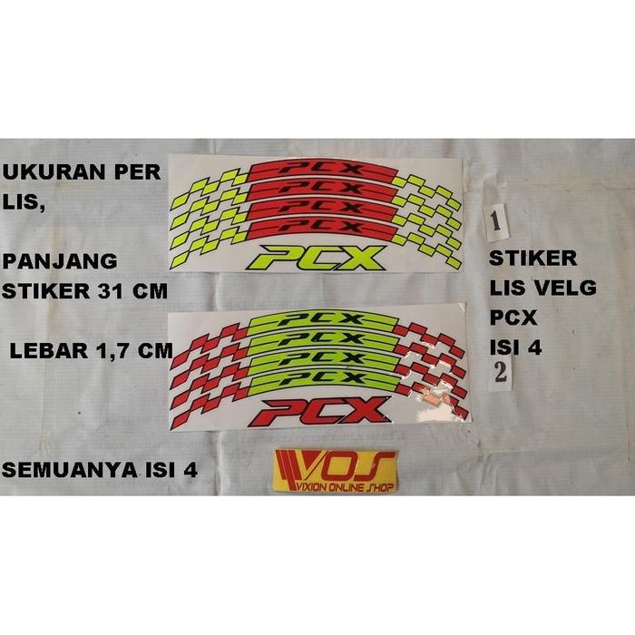 LIST VELG CUTING STIKER WARNA TERANG CONTRAS ISI 4 PCX