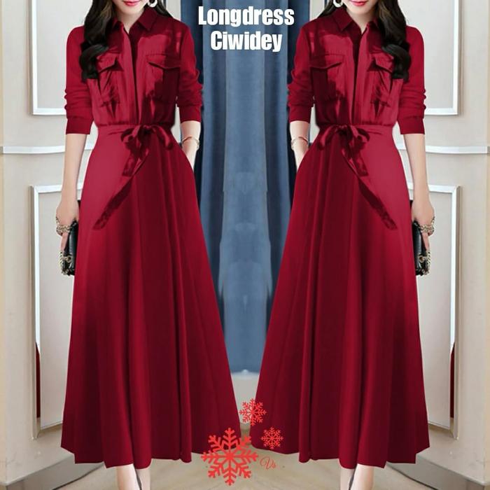 long dress ciwidey maroon baloteli