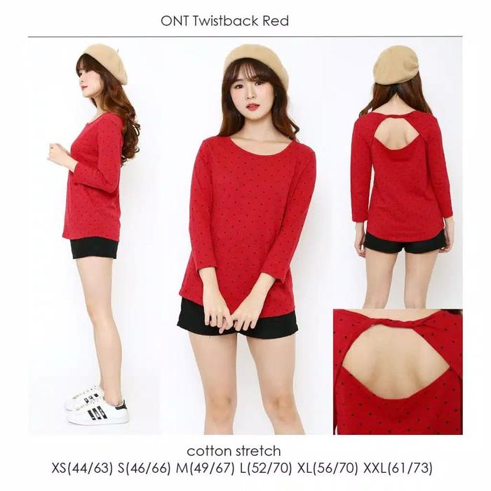 Old Navy Twist Back Red Dot Blouse