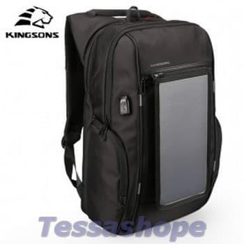 Kingsons Tas Ransel Solar Panel dengan USB Port - KS3140W-I - Black
