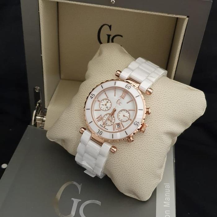 Jam Wanita Guess Collection Ceramic Type GC43001M Fullset 3.9cm Ori BM