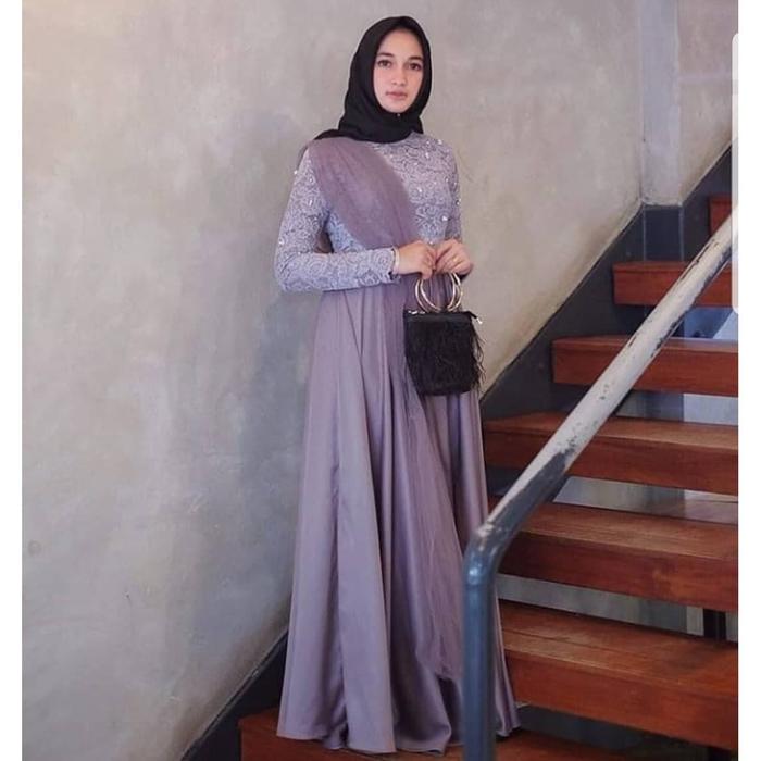 STEVIA DRESS MC Velvet Mix Brukat Baju Wanita Gamis Baju Panjang 2019