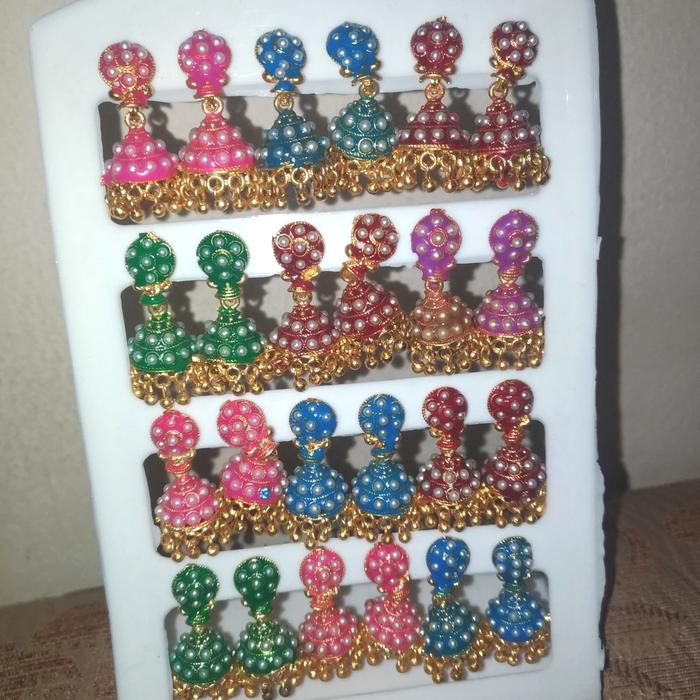 Anting Jodha Jhumki Cat + Mutiara Warna