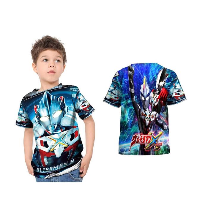 kaos baju T-shirt anak custom ultraman X