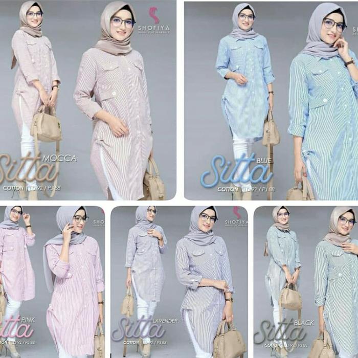 nasya tunik/blus muslim cantik/blus linen/atasan linen murah