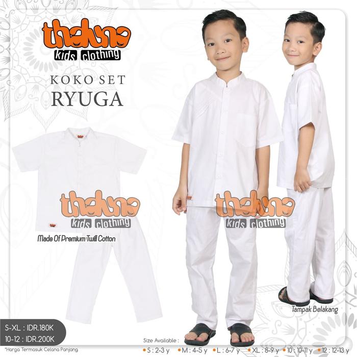 Setelan Koko Anak putih polos + Thaluna Koko Ryuga 10_12 + Original
