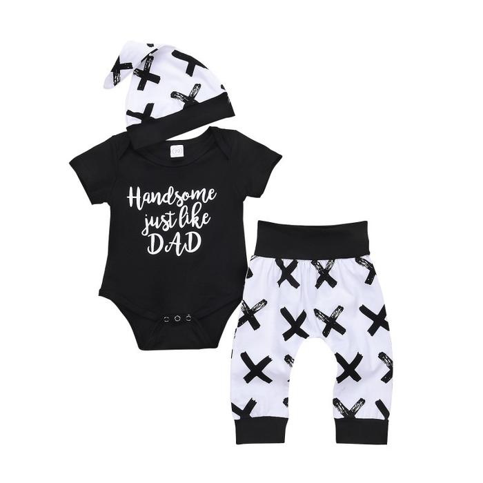 Ghita Baby summer cute cottn likeDAD printing 3pc set