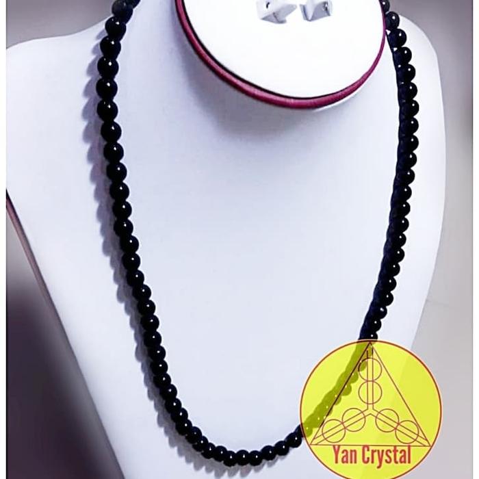 TOURMALINE GERMANIUM ANION NECKLACE 8mm