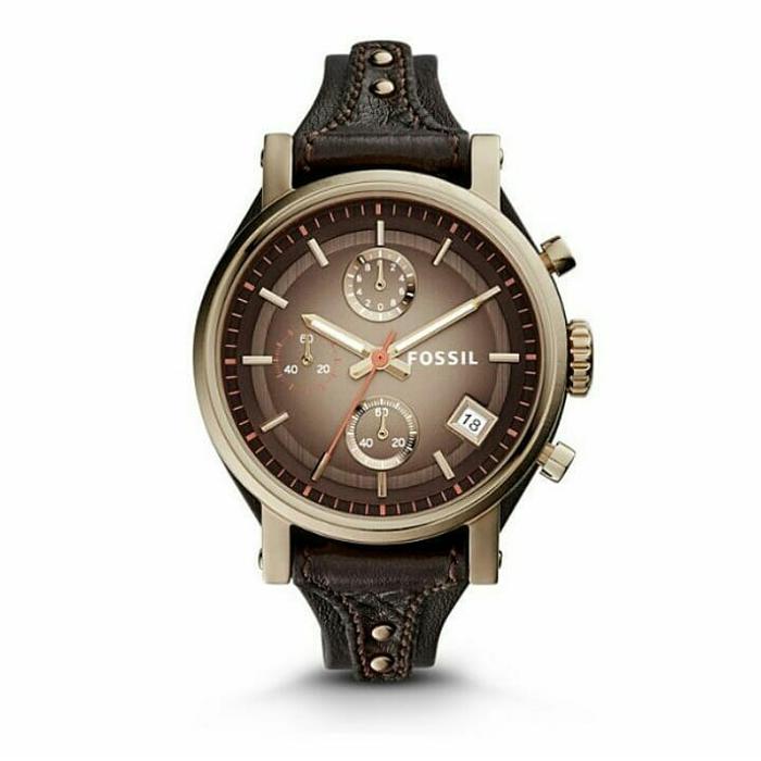 Fossil Boyfriend Dark Brown Leather Watch ES3907