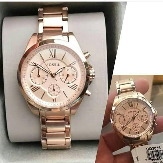 Jam Tangan Wanita Merek Fossil BQ3036 & BQ 3036 RoseGold Original 36mm