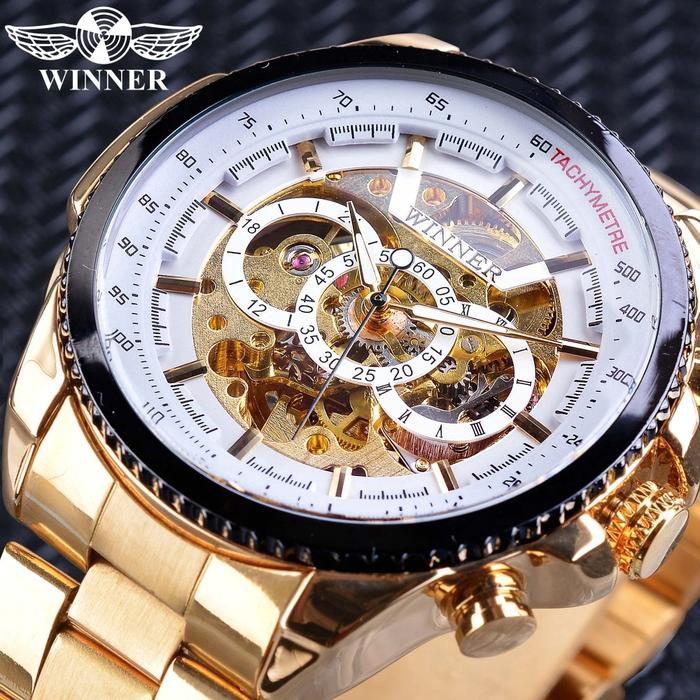winner WHITE Jam Tangan Mekanik Pria