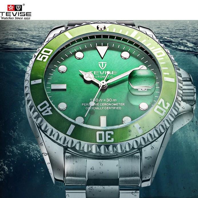 TEVISE Jam Tangan Pria Quartz Mewah dengan Tanggal untuk Bisnis