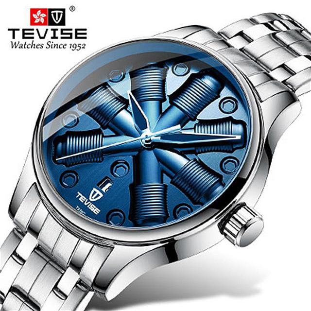 TEVISE 836 Jam Tangan Mekanik Otomatis dengan Strap Kulit