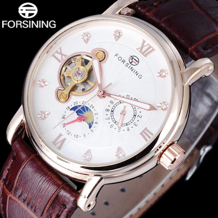 FORSINING Jam Tangan Mekanik Otomatis Tourbillon