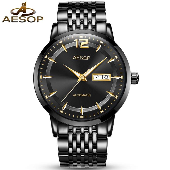 AESOP Jam Tangan Pria Stainless Steel Men's Mechanical Watches