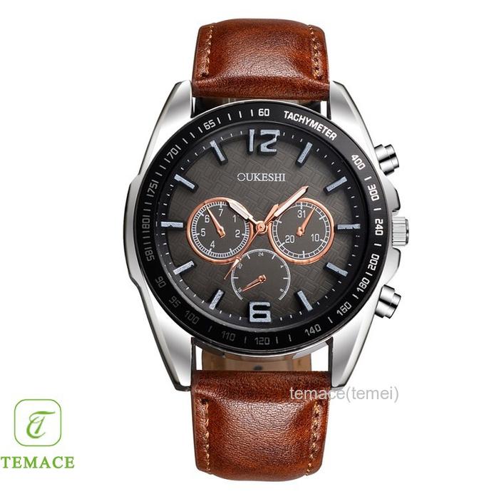 Mode Chronograph Quartz Digital Jam Tangan pria CURREN 8312 Leather