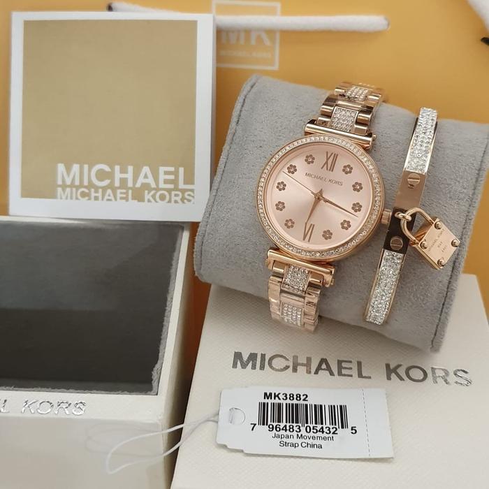 Jam Wanita Michaell---Kors MK 3882 Plus Gelang Fullset Original 3.4cm