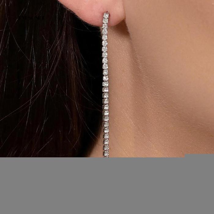 Best Anting Giwang Panjang dengan Mutiara Imitasi AN012