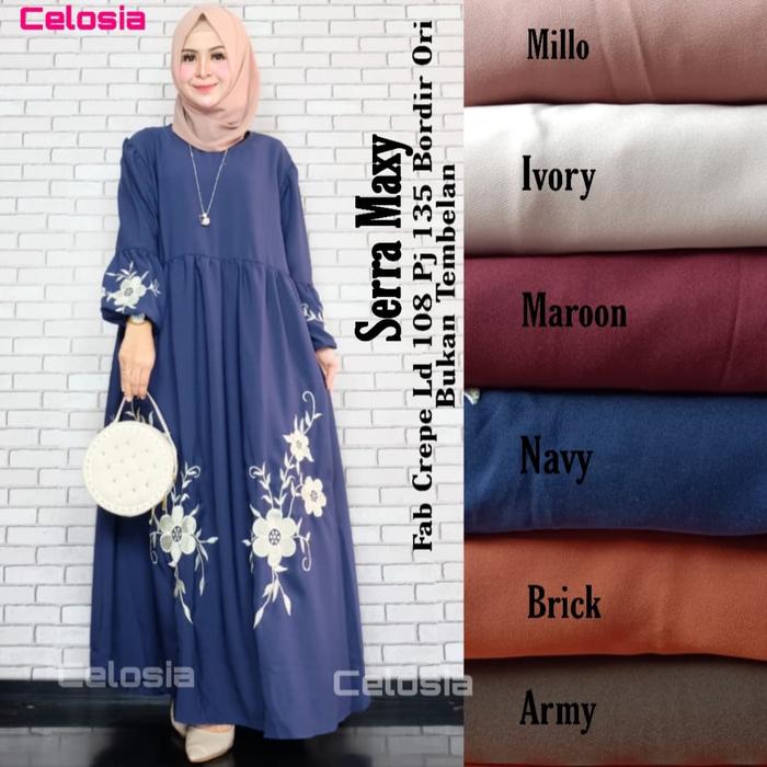 NEW SERRA MAXY GAMIS LONGDRESS TERBARU PAKAIAN WANITA TERUSAN MURAH