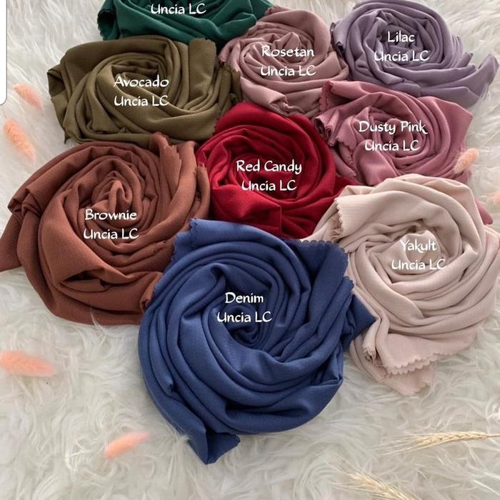 Jilbab Polos Voal Uncia/Tekstur Laser Cut by My Lady