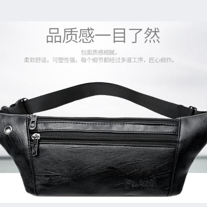 JinPaiDi Tas Pinggang Selempang Pria Waistbag Bahan Kulit - 1851