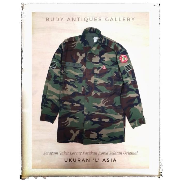 Seragam Jaket Loreng Original Militer Korea Selatan Plus Embleem
